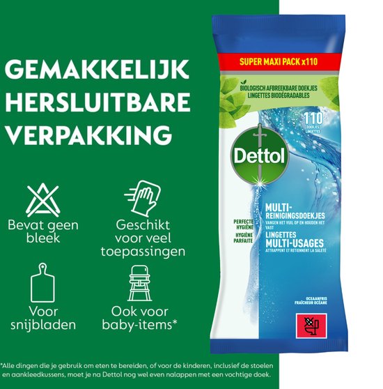 Dettol Reinigungstücher Power & Fresh Ocean – 110 Stück