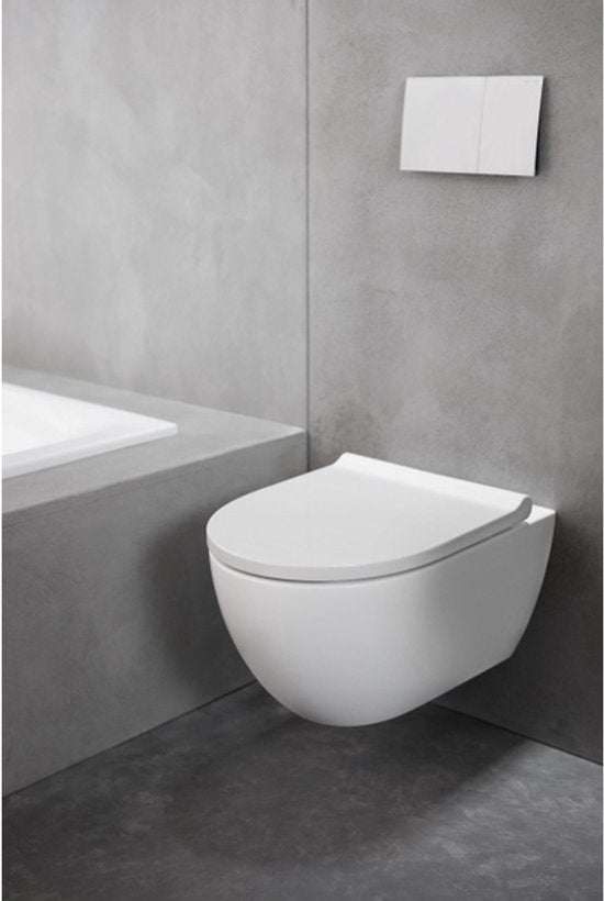 Geberit Acanto Wand-WC-Set – Tiefspülung – Turboflush 36 x 53 cm – WC-Sitz – Softclose – Schnellverschluss – weiß