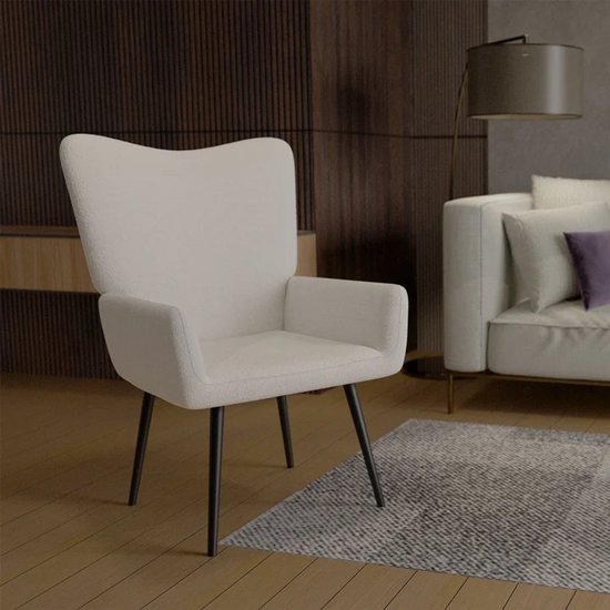 Sessel / Liegestuhl Odense - Beige - Bouclé-Stoff