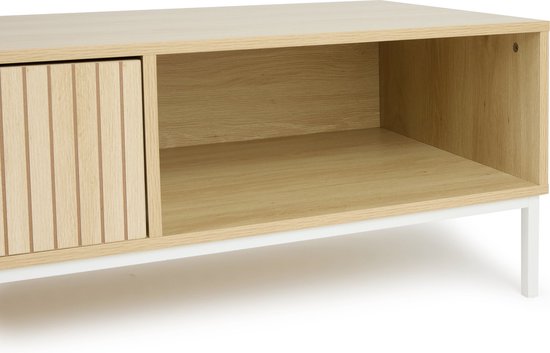 Lifa Living TV-Möbel Sorrento - MDF/Metall - Hellbraun - 110x40x50cm - Max. Belastbarkeit 25kg