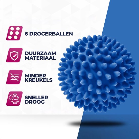 Roegaarden Trocknerbälle – Waschbälle – 6 Stück – Silikon – Schnelleres Trocknen – Knitterfrei