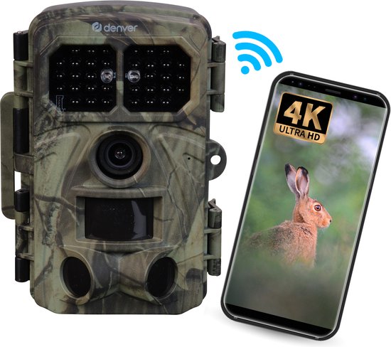 Denver Wildkamera mit Nachtsicht und WiFi - 4K Ultra HD - LCD-Bildschirm - Wasserdicht - WCT8026