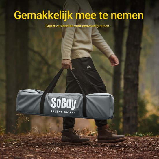 SoBuy OGS32-II-HG Aufblasbares Camping-Zelt - Textil - 193x161cm - Grau