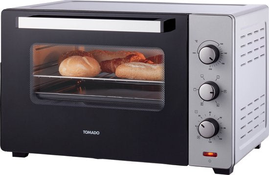 Tomado TEO4500S - Freistehender Backofen - 45 Liter - 2000 Watt - Heißluft - 3 Einschubebenen - Silber