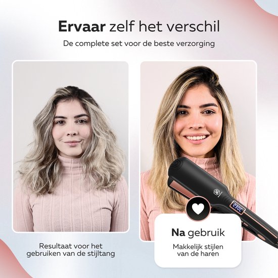 Beeperfect® Glätteisen Pro Straight - Glätten & Locken - Glätteisen - Haarglätter - 80℃ bis 230℃ - Inkl.