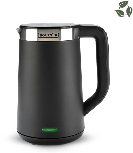 Bourgini Elements - Digitaler Wasserkocher - Schwarz - 1,7 Liter Fassungsvermögen - GRS-zertifizierte, recycelte Materialien