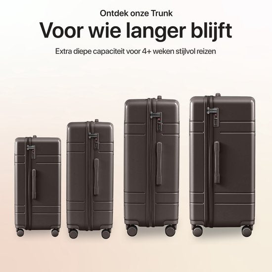 SKYCASES Trunk Travel Suitcase - Classic Heritage - Extra großer Koffer - 110L - TSA-Schloss - leichter Trolley - 78x44x36 cm - Trunk Roll Case - Spinner Wheels - Braun
