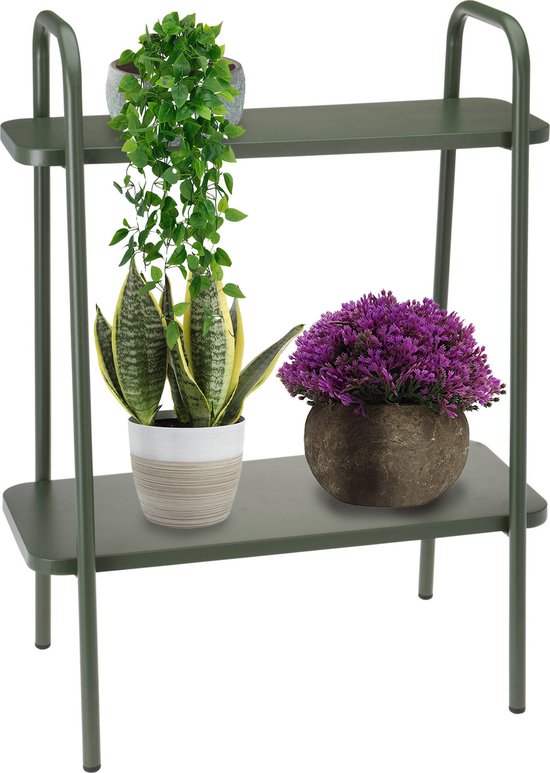 Pro Garden Pflanzenständer/Pflanztisch - grün - Metall - 50 x 26 x 66 cm - für Innen und Außen