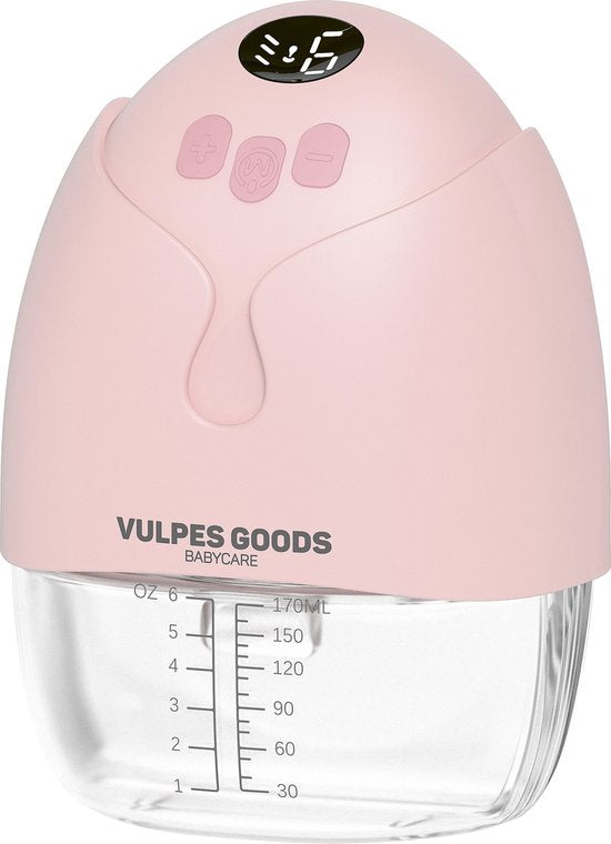 Vulpes Goods® BabyCare - Hands-free Breast Pump - Elektrische kabellose Milchpumpe - Tragbar - Elektrische Hands-free Pumpe - Inkl. 30 Muttermilchaufbewahrungsbeutel, Stillinformationen, Reisetasche & Brustschildverkleinerer - MAX Version