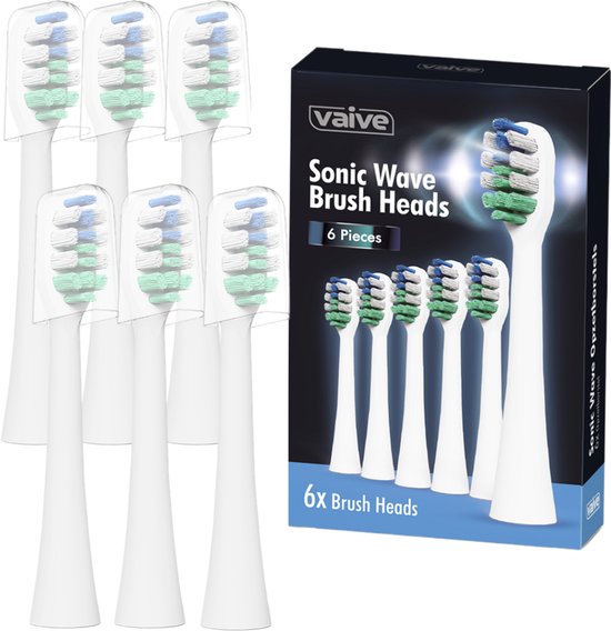 VAIVE Zahnbürste Bürstenkopf Set - 6 Stück - Sonic Wave Precision X8900 - Weiß