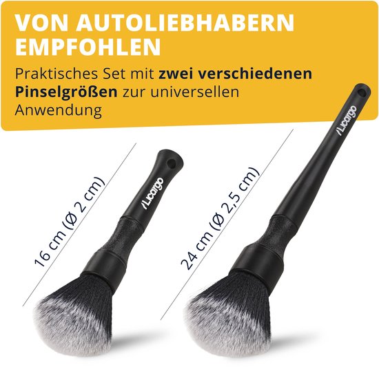 LICARGO Detailing Brush Car - ultraweich für die schonende Reinigung innen und außen - 2 Stück Bürsten Autopflege - weiche Autopflege-Bürste - Obere Autobürste Reinigungsbürsten-Set