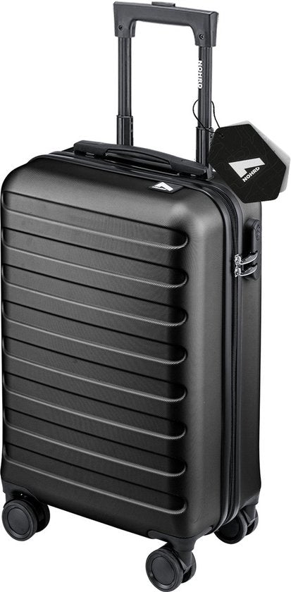 Nohrd Handgepäck Koffer - Schwarz - Reisekoffer mit Rädern - 55x35x20 cm - Handgepäck Trolley Leichtgewicht - Reisekoffer - Trolley mit Rädern - Koffer