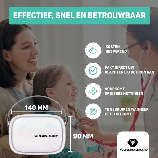 Vulpes Goods® HealthCare - Aerosolgerät - Ultraschallvernebler Inhalator - Vernebler - Inhalationsgerät für Kinder, Erwachsene und Babys - Endlosmodus - Hilft gegen Atemwegserkrankungen - Inkl. 3 Mundstücke