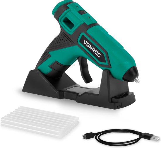 VONROC Akku-Klebepistole 4V - 1.5Ah - Inkl. 8 Klebepistolen Ø7x100mm