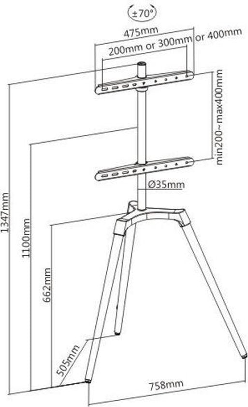 TV-Monitorständer Ständer Malerstaffelei Designstudio - drehbar - bis 65 Zoll