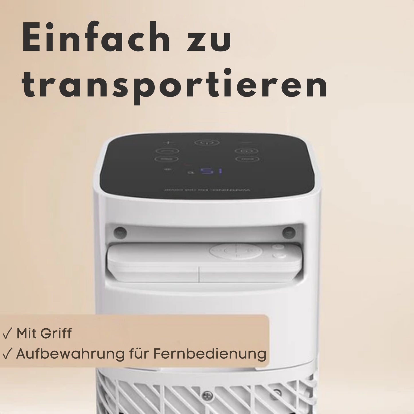 Auronic Turmheizlüfter - Keramik-Heizlüfter - Touchscreen & Fernbedienung - 2200W Heizleistung - Weiß