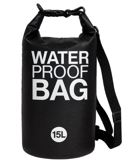 TTD® Waterproof Bag - Wasserdichter Drybag - Aufbewahrungsbeutel - 15 L - Outdoor Bag - Schwarz