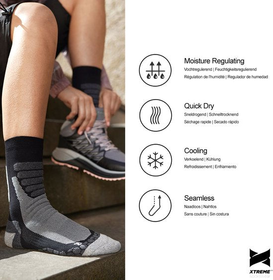 Xtreme Wandersocken, 2er-Pack – Unisex-Socken aus Synthetik – Multi Blue