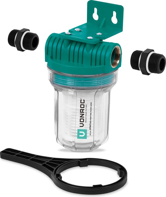 VONROC Vorfilter für Pumpen und Hydronikpumpen - 12cm - Max. 4000l/h - Universal Vorfilter