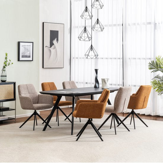 Furnihaus Esszimmer-Drehstuhl Milou mit Armlehne Taupe