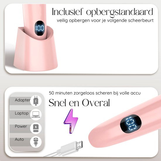 Sansbeauté® 3-in-1 Ladyshave - Mit Display - Elektrisch - Wiederaufladbar über USB