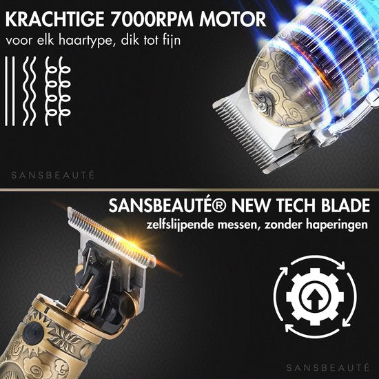 Professionelle kabellose 5-in-1 Haarschneidemaschine mit Folienrasierer - Sansbeauté - Haarschneider Herrenkopfhaar - Cheveux Haar - Haartrimmer - Friseur Haar Maschine - Haarschneider - Trimmer Bart - Barbe Haarschneider - Barbier Buddha Trimmer - Barbie