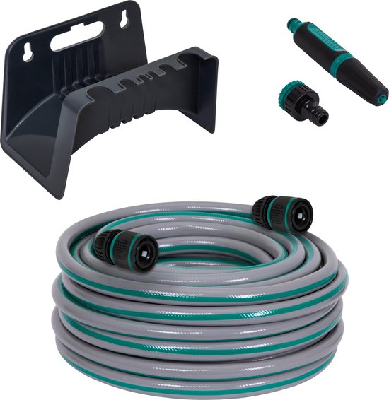 VONROC Gartenschlauch 20 Meter - Inklusive Schlauchhalter, Düse, Schlauchverbinder und Wasserhahnanschluss