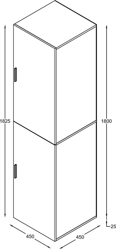 Kleiderschrank schmal hoch - Einlegeböden und Hängeteil - weiß