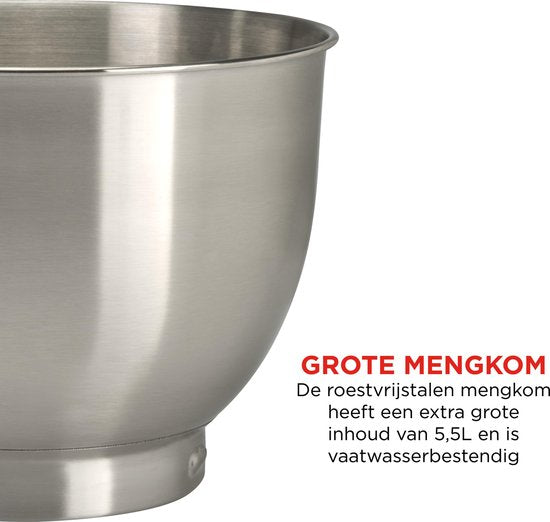 Bourgini Kitchen Chef Plus Küchenmaschine - Küchenmixer - 5.5L - Schwarz