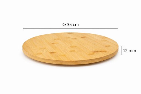 Ceruzo Lazy Susan - Drehbares Tablett - Ø 35cm - Drehscheibe - Servierbrett-Bambus