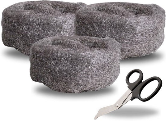 Steelwool Premium Mäuse Stahlwolle für Abwehr - 3,5 Meter - 210 Gramm - Inkl. Schere