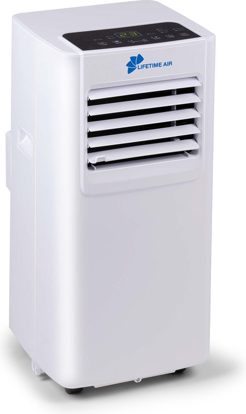 Lifetime Air Mobiles Klimagerät - Klimaanlage, Luftentfeuchter und Ventilator - Mit Ablassschlauch - 65dB - Bis zu 16m2 - Fernbedienung und Timer