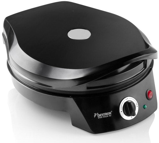 Bestron Pizzaofen - APZ400Z - Maximal 230°C - Ø27 cm - Schwarz - Kann auch als Tischgrill verwendet werden - 5 Jahre Garantie