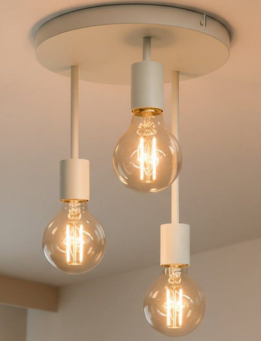 Nolt Deckenleuchte Beige - Deckenleuchte - 3x E27 Lampe - Industrial - Taupe - ⌀ 28cm