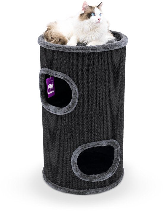 Petrebels Dome 80 Kratztonne für Katzen -Pfeffer - Ø 45 x 80 cm - stabil