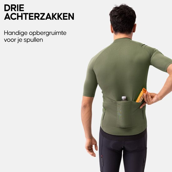 DANISH ENDURANCE Herren Radtrikot - Radsporttrikot - Kurze Ärmel - Quick-Dry - Olivgrün - Größe M
