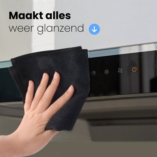 LUFT Mikrofasertücher - 14 Stück - 30x30cm - Geeignet für Fenster, Reinigung, Fenster, Auto - Wischer - Reiniger - Reinigungstücher - Poliertücher - Trockentücher - Spültücher - Schwarz