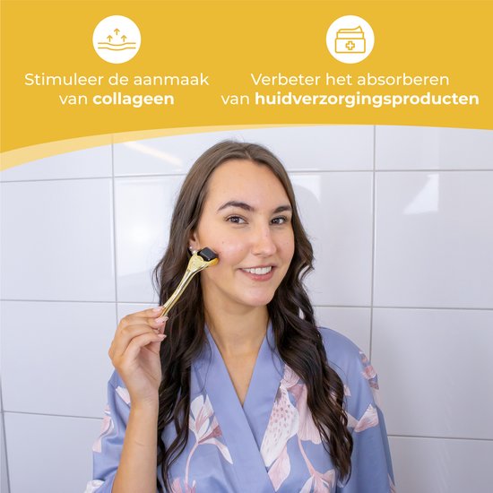Nuvance - Dermaroller - 540 Mikronadeln von 0,5mm - Inkl. eBook - Derma Roller für die Hautpflege - Bartroller für Haarwuchs - Steril verpackt