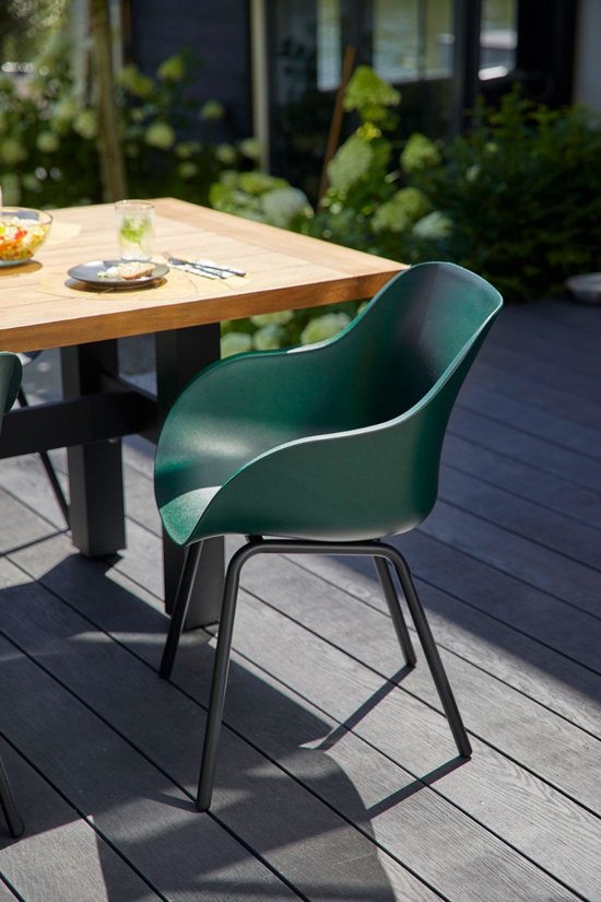 Hartman Sophie elegance Gartenstuhl - Dunkelgrün - 2er Set - schwarzes Rondo Gestell
