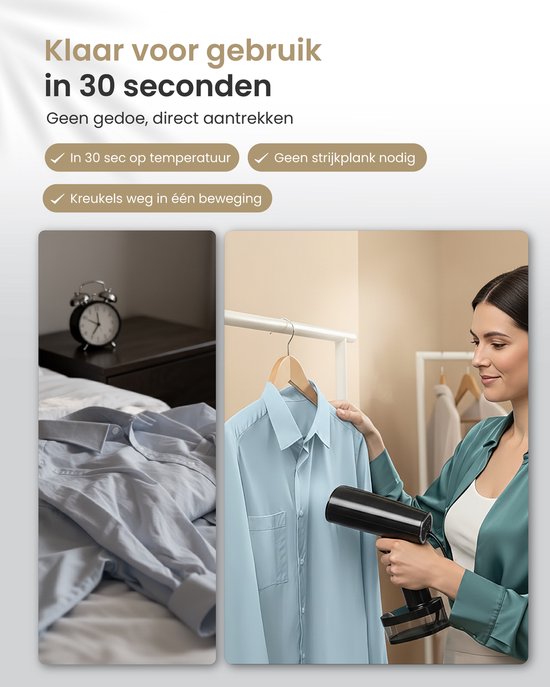Vapore Clothes Steamer - Handheld Steamer 1640W - mit faltbarem Bügel & Aufbewahrungstasche - Steamer 360ML - Steamer für Kleidung und Möbel - 2.5m Kabel - Travel Kit