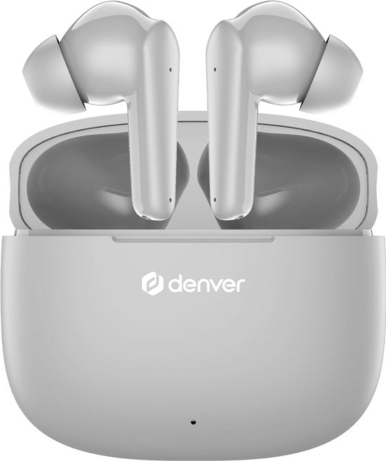 Denver Earbuds - Leichte Ohrhörer - 6 Stunden Musikgenuss - Bluetooth 5.3 - TWE48 - Grau