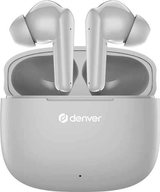 Denver Earbuds - Leichte Ohrhörer - 6 Stunden Musikgenuss - Bluetooth 5.3 - TWE48 - Grau