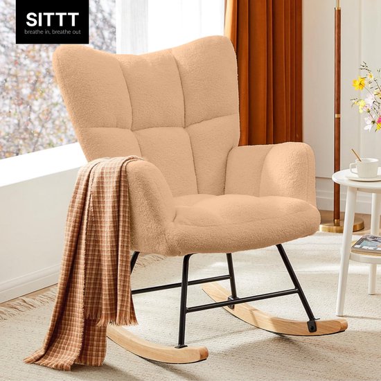 SITTT Schaukelstuhl - Relaxsessel Kinderzimmer - Sessel - Fütterungsstuhl - Braun - Mokka Mousse