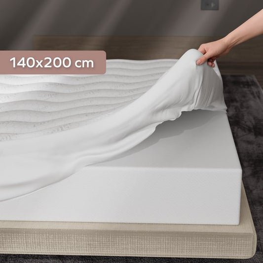 CozySense® Topper 140x200 - Top-Matratze - Top-Bezug-Matratze - 3 Komfortschichten - Atmungsaktiver Egg-Box-Gel-Gedächtnisschaum - 3 cm - 360° Haltelastik