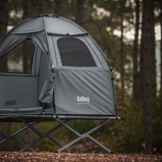 SoBuy OGS32-II-HG Aufblasbares Camping-Zelt - Textil - 193x161cm - Grau