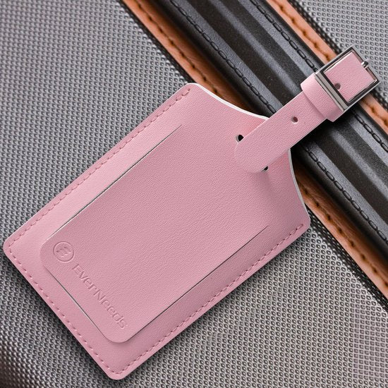 EverNeeds Gepäckanhänger - Gepäckanhänger für Koffer - Gepäckanhänger - PU Leder - Rosa - 2 Stück