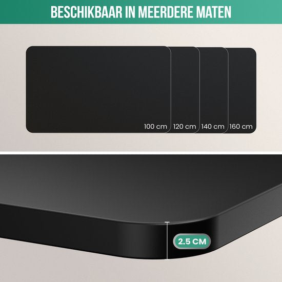 Avalo Desktop Loose 140x60cm - Schwarz - Tischplatte - Elektrische Tischplatte