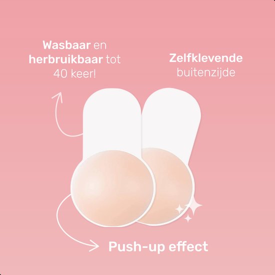 Soft & Silky Push up - Nippelabdeckungen - BH-Einlagen - Dameneinlagen - Atmungsaktiv - Wasserdicht - Selbstklebend - Nippel - Aufkleber - Aufkleber - Busenband