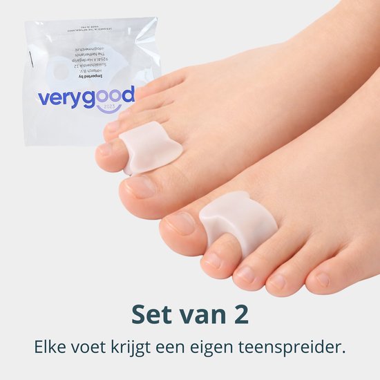 VeryGoods™ Hallux Valgus Zehenkorrektor - Zehenspreizer Großzehe - 2 Stück - Zehenschutz - Hammerzehe - Zehenspreizer