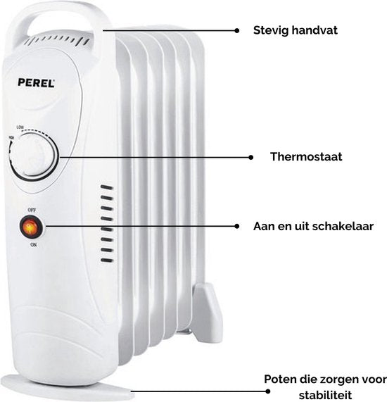 Perel Ã–lradiator - 700W - 7 Rippen - Mit Thermostat